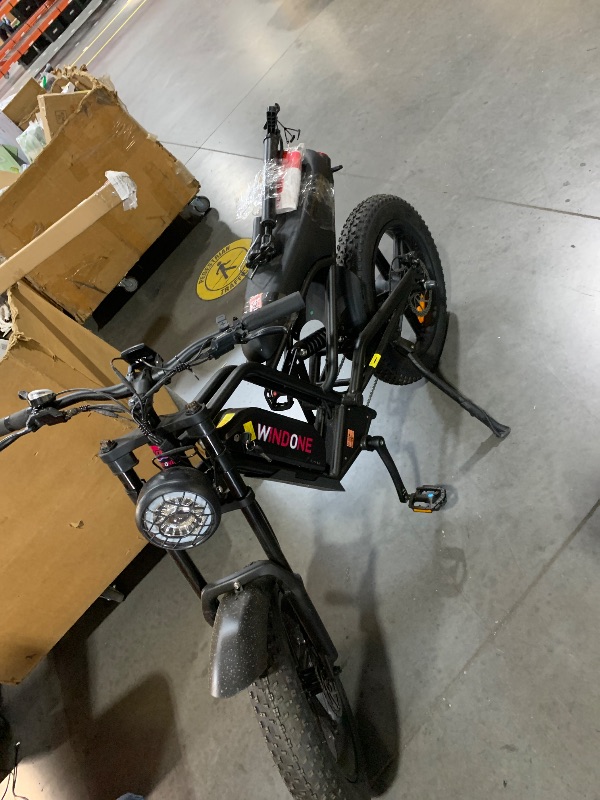 Photo 1 of ***NONFUNCTIONAL, HANDLEBARS INSTALLED BACKWARDS****
Windone E2 Electric Bike for Adults, Full Suspension, 48V13Ah Removable Battery, Up to 28MPH & 46.6Miles (PAS), 1000W Peak Ebike with All-Terrain 4.0" Fat Tires, UL Certified, Moped E-Bike
