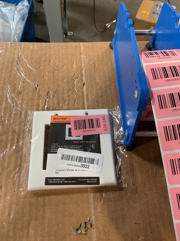 Photo 1 of [2 Pack] BESTTEN 2-Gang Decorator Wall Plate, Standard Size, H4.53” x W4.57”, Unbreakable Polycarbonate Outlet and Switch Cover, UL Listed, White