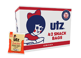 Photo 1 of ***BEST BY 3/2/26*** Utz Crab Crispy Fresh Potato Chips, Perfect for Vending Machines, Individual Snacks to Go, Trans-Fat Free, 1 Oz, 42 Count