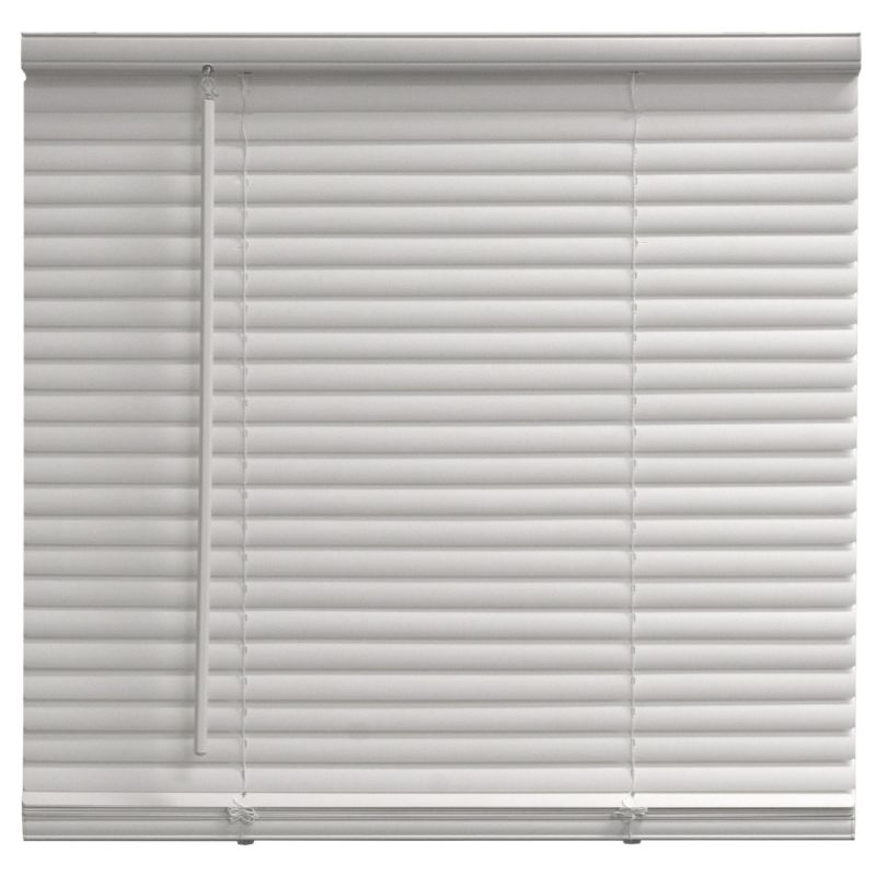 Photo 1 of (2 pack) Mainstays 1" Cordless Vinyl Light Filtering Mini Blinds, White, 34" W x 64" L
