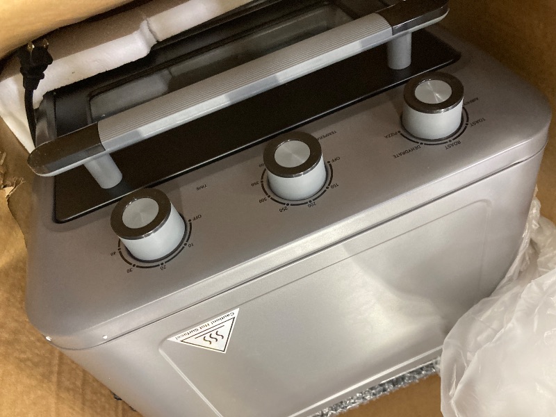 View 3 of **HAS DENT ON TOP**19QT Air Fryer Toaster Oven with Convection 5-in-1 Countertop Cooker Visible Window Oil Free 1500W Black