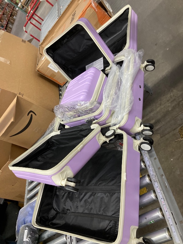 Photo 1 of ***broken*** 5 Piece Sets Luggage Suitcase ABS Hardside with Spinner Wheels and TSA Lock, Purple***broken***