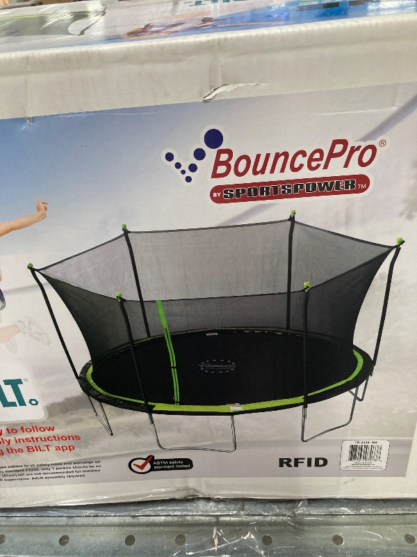 Photo 1 of ***MISSING ALL THE SPRINGS & 2 SUPPORT BARS***Sportspower Bounce Pro 14' Round Trampoline with Safety Enclosure in Green and Black***MISSING ALL THE SPRINGS & 2 SUPPORT BARS***