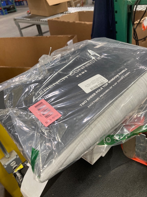 Photo 1 of ***DAMAGE -STAIN ***SEE PHOTO***SELLING AS IS *** French Connection - Charter Crushed, Window Curtain, Set of 2 Panels, Semi Sheer, Modern Home Decor, Drapes for Living Room, Dining Room, Bedroom, Dorm, Measures 50" x 84", Light Grey