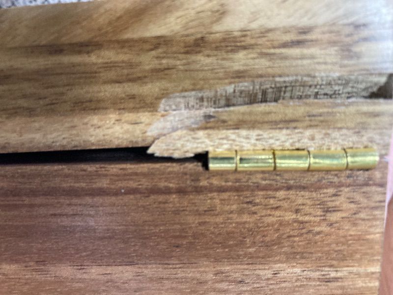 Photo 1 of **LOCK IS OFF AND DAMAGED WOOD CORNER***TMKEFFC Lockable Acacia Wood Stash Box with Rolling Tray & Hygrometer – Smell Proof Storage with 3 Glass Jars & Combination Lock, Ideal Gift for Him/Dad/Husband