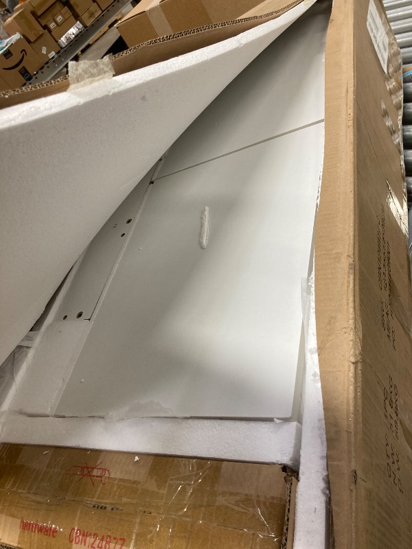 Photo 1 of **MISSING PARTS**Tatub Large Wall Unit Entertainment Center with Storage, Modern TV Entertainment Center with Bookshelves and Bridge Cabinet, Living Room Tall Bookshelf with Storage, 65.7" Wide for TV Placement, White