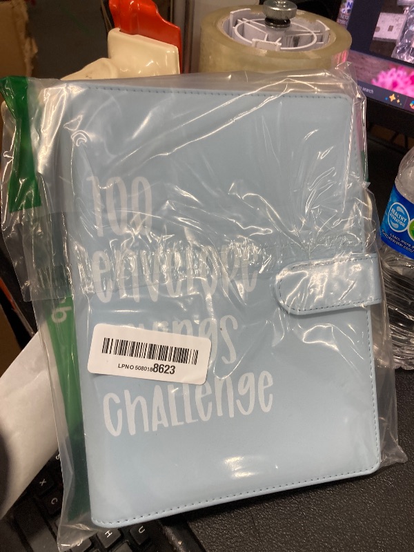Photo 1 of 100 Envelope Challenge Binder, Savings Challenges Sheets?Easy and Fun Way to Save $5,050, Budget Binder with Cash Envelopes, Savings Challenges Binder, Budget Planner Book Budgeting (Mint Blue)