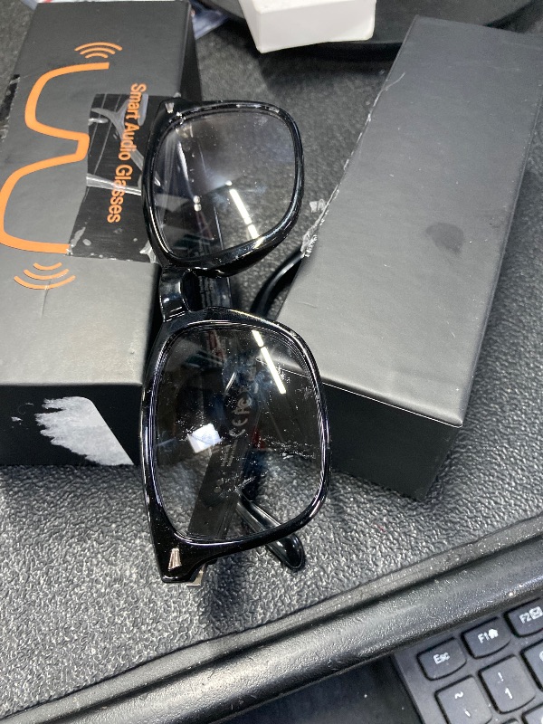 Photo 1 of **without charger, need to clean** MNVOEQ AI Smart Wireless Bluetooth Translation Glasses for Men/Women with Speakers/Bluetooth&140+ Languages Translation Sports/Travel/Drive/Busniess (C3+AI+Color Change Lenses+Black)