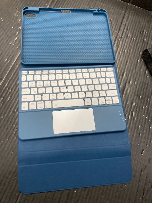 Photo 1 of ***C - CHARGER CABLE IS MISSING***Harvopu Compatible with iPad Air 11 Inch & Air 5th/ Air 4th Generation Case with Keyboard - Multi-Touch Trackpad, 7-Color Backlit, Detachable Folio Cover for Air 11-inch M3/M2 (2025/2024) (Navy Blue)***C - CHARGER CABLE I