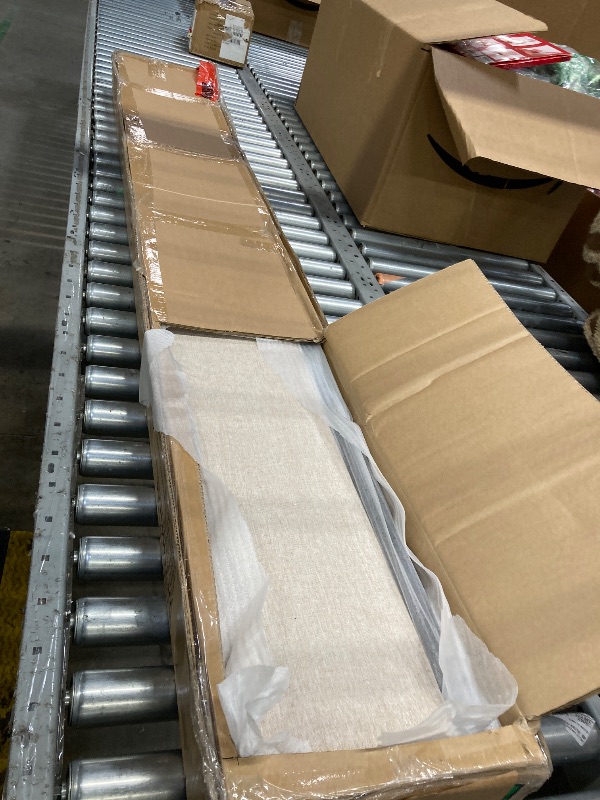 Photo 1 of ***BOX 2 OF 2 ONLY/INCOMPLETE SET***Merax Twin Size Upholstered Daybed with Trundle, Wooden Sofa Bed Frame for Living Room, Guest Room, No Box Spring Needed, Easy Assembly, Beige