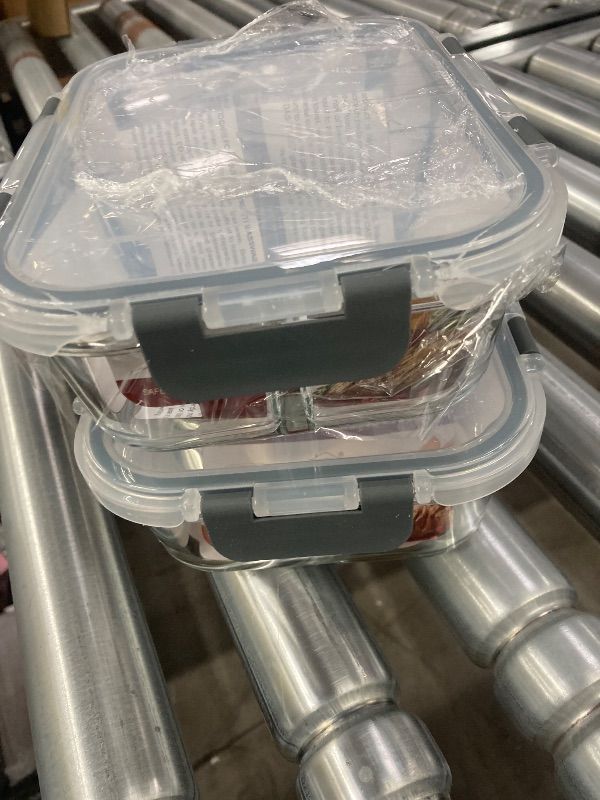 Photo 1 of ***2 PACK ONLY -MISSING ONE*** DAS TRUST 2 Pack Bento Box Glass Meal Prep Container 3 Compartment Glass Food Storage Containers with Lids Meal Prep Bowls Lunch Box for Oven