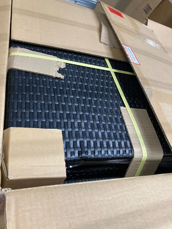 Photo 1 of ***BOX 1 OF 2***

Nestl Outdoor Sectional Patio Furniture Set – 5 Piece Outdoor Patio Furniture Set with Outdoor Couch and Sectional Seating - Black with Off White Cushions, Standard