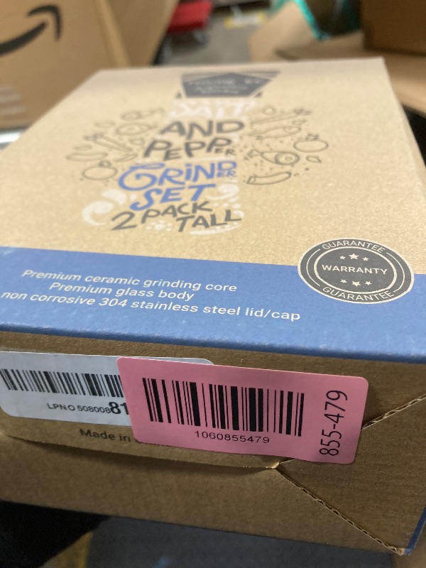 Photo 1 of ***DAMAGE -NOT FUNCTIONING PROPERLY*** Home EC Premium Stainless Steel Sea Salt and Pepper Grinder Set of 2 - Adjustable Ceramic - Tall Glass Salt and Pepper Shakers - Kitchen Spice Mill W/Funnel & EBook