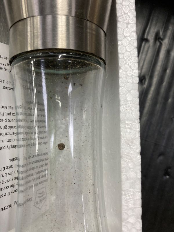 Photo 1 of ***DAMAGE -NOT FUNCTIONING PROPERLY*** Home EC Premium Stainless Steel Sea Salt and Pepper Grinder Set of 2 - Adjustable Ceramic - Tall Glass Salt and Pepper Shakers - Kitchen Spice Mill W/Funnel & EBook