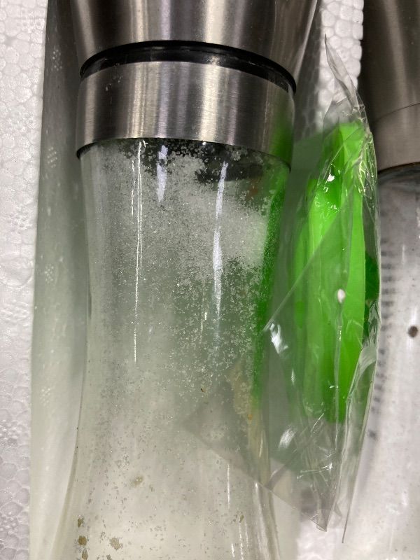 Photo 1 of ***DAMAGE -NOT FUNCTIONING PROPERLY*** Home EC Premium Stainless Steel Sea Salt and Pepper Grinder Set of 2 - Adjustable Ceramic - Tall Glass Salt and Pepper Shakers - Kitchen Spice Mill W/Funnel & EBook