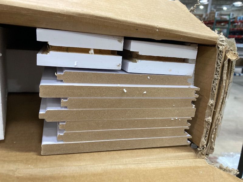 View 3 of ***MISSING HARDWARE***COSHOMER 32" x 84" Bypass Barn Door, Sliding Barn Door with 6FT Track Hardware Kit Included, H Shape Solid Core MDF Barn Doors, Waterproof PVC Surface, Save Space, Easy to Install, White***MISSING HARDWARE***