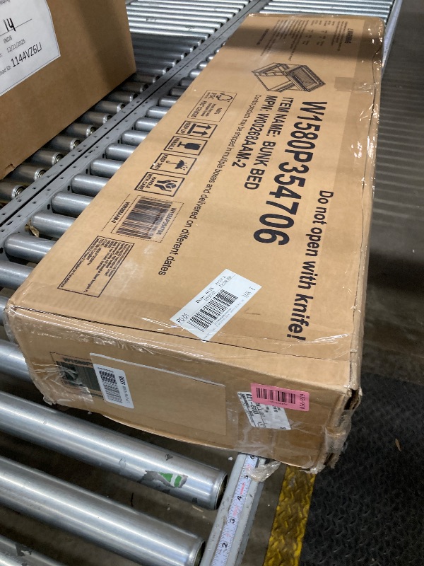 Photo 1 of ** notes** Bellemave Twin Over Full Bunk Bed for Kids/Adults,Floor Bunk Beds with Inclined Ladder,Solid Wood Low Bunk Bed for Teens,Girls,Boys,Detachable,Natural