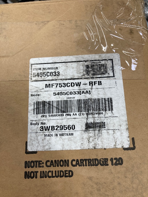 Photo 1 of **Is not printing**Canon MF753CDW - Print/Scan/Copy/Fax, Wireless, Duplex,5' Colo touch screen Laser Printer (Manufacturer reconditioned, 1 year manufacturer warranty, compatible high yield Toner cartridge 7,600 pages)