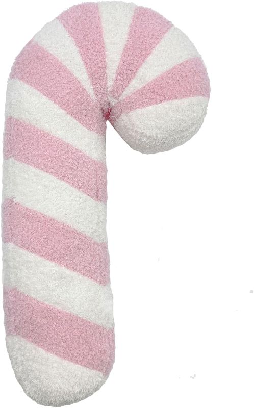 Photo 1 of 2 PACK Candy Throw Pillow Christmas Decorations Soft Fluffy Candy Cane Pillow Stuffed Lollipop Plush Pillows Gifts for Home Decor Sofa Cushion (16 inch Candy Cane Pink)