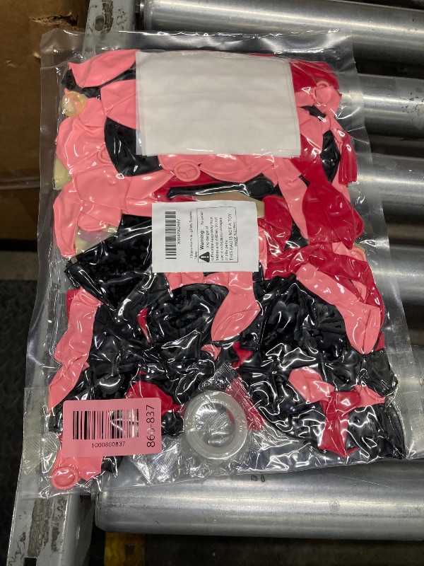 Photo 1 of 150pcs Hot Pink Black Balloon Arch Kit Party Decorations 18 12 10 5In Different Size Color Latex Confetti Balloons for Women Girl Birthday Bridal Baby Shower Wedding Party Supplies