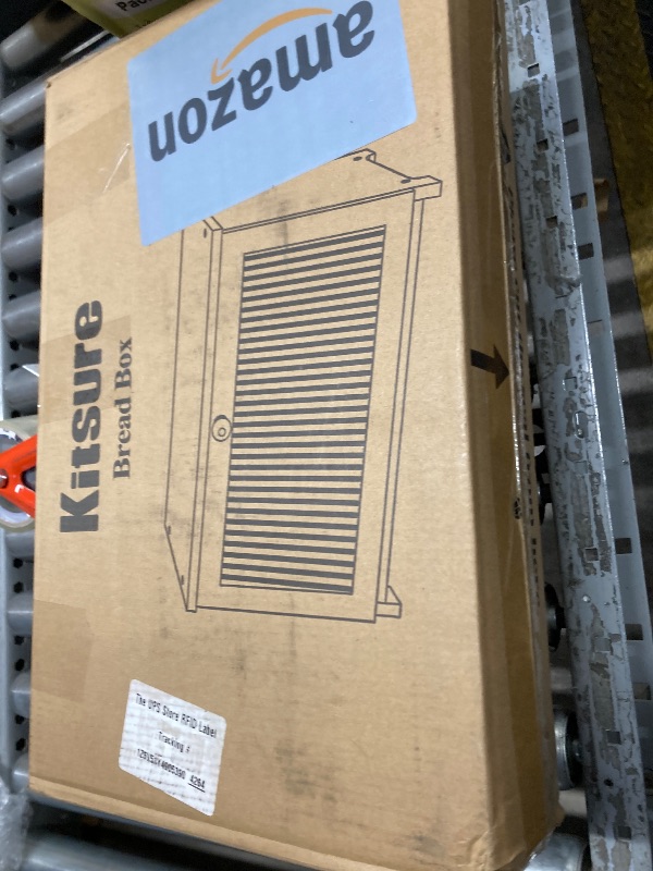 Photo 1 of ***MISSING PARTS*NON FUNCTIONAL***Kitsure Bread Box - Wooden Bread Box for Kitchen Countertop, Large Capacity Kitchen Countertop Organizer, Stylish Bread Storage with Window, Multi-functional Container, Black, 15.0"x8.3"x9.1" (1T)***MISSING PARTS*NON FUNC