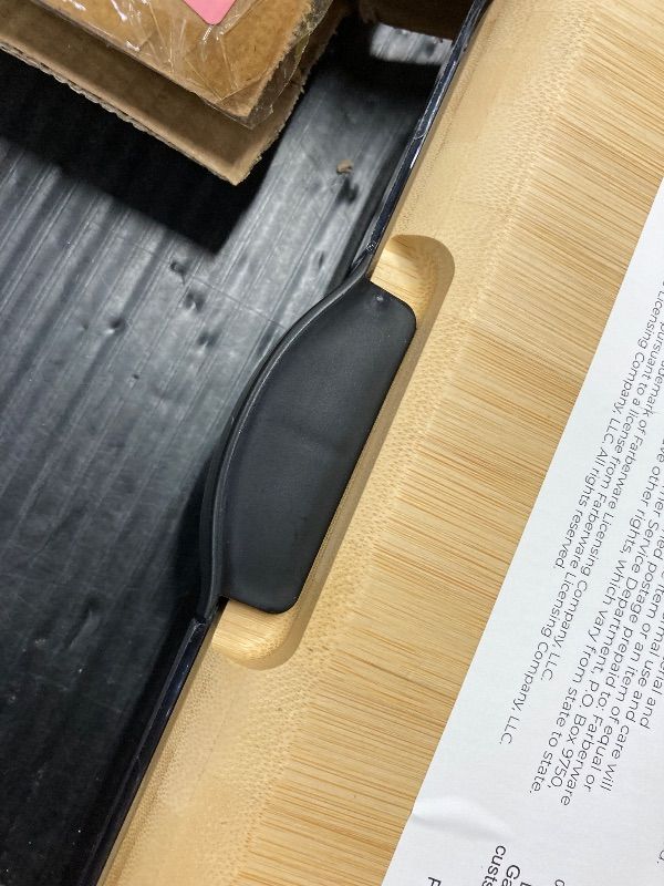 Photo 1 of ***1 HANDLE IS BROKEN***Farberware Build-A-Board Bamboo Cutting Board with Built-In Compartments & Clear Locking Lid, Black Handles – Charcuterie, Snack Tray, Food Prep and Serving Platter***1 HANDLE IS BROKEN***