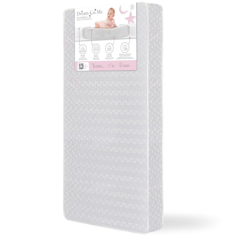 View 1 of **BOX CUTTER TEAR-SEE PIC***Dream On Me Honeycomb Orthopedic Firm Fiber Standard Baby Crib Mattress, Greenguard Gold and JPMA Certified, 5” Fiber Core Optimum Support, Fits Crib and Toddler Bed, Waterproof Vinyl Cover
