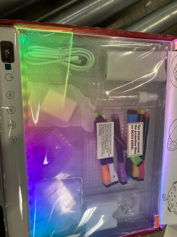 Photo 1 of **BOARD HAS A CRACK SEE PICS***Lumiboard Led Drawing Board with 13 Light Effects, 16" Rechargeable Glow Doodle LED Note Board with Colors, Neon Light Up Drawing Tablet Gifts for Kids for Valentines Birthday Christmas Gift Ideas