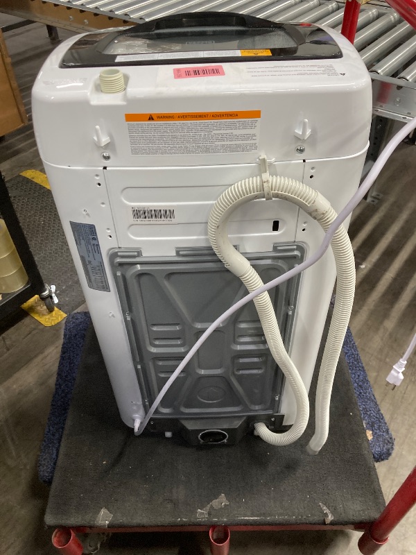 Photo 1 of **broken**BLACK+DECKER 0.9 Cu. Ft. Portable Washer, 6.6 lb. Capacity Washing Machine for Homes & Apartments, 5 Wash Cycles, Quick Connect Sink Adapter and Drain Hose Included, Transparent Lid, BPWM09W, White