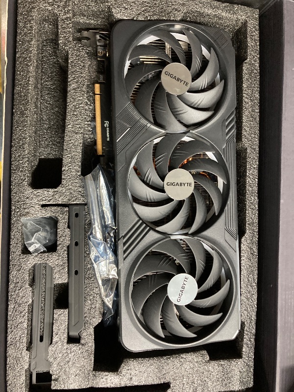 Photo 1 of ***THIS ITEM SOLD FOR PARTS ONLY * NON FUNCTIONAL***
GIGABYTE GeForce RTX 4090 Gaming OC 24G Graphics Card, 3X WINDFORCE Fans, Manufactured by NVIDIA, DisplayPort & HDMI - Video Output Interface, 24GB 384-bit GDDR6X, GV-N4090GAMING OC-24GD Video Card***TH