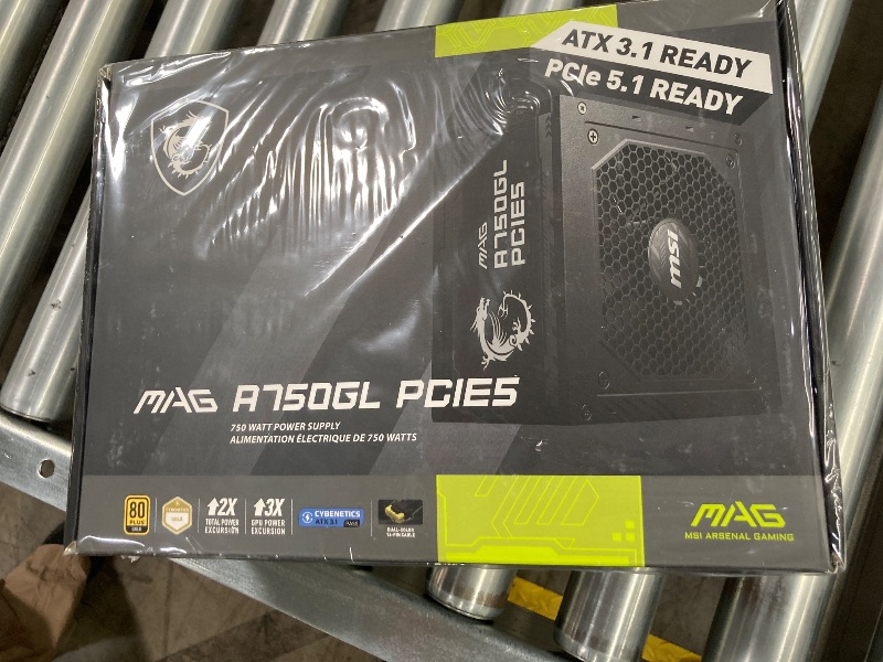 Photo 1 of **Factory Sealed, Its not permitted to Return, Not Refund**MSI MAG A750GL PCIE5, Fully Modular Compact Gaming 750W Power Supply, 80+ Gold, ATX 3.1 & PCIe 5.1 Ready, Native Dual-Color 12V-2x6 Cable, 10 Year Warranty
