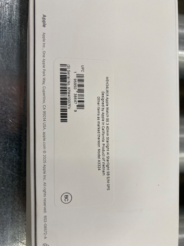 Photo 1 of **Factory Sealed, its not permitted to Return, Not Refund**Apple Watch SE 3 [GPS 40mm] Smartwatch with Starlight Aluminum Case with Starlight Sport Band - S/M. Fitness and Sleep Trackers, Heart Rate Monitor, Always-On Display, Water Resistant