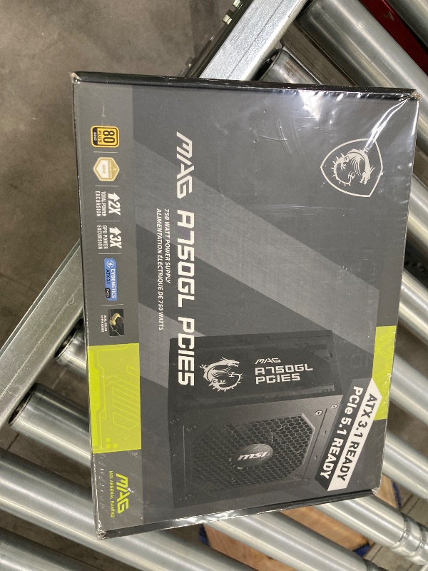 Photo 1 of **Factory Sealed, its not permitted to Return, Not Refund**MSI MAG A750GL PCIE5, Fully Modular Compact Gaming 750W Power Supply, 80+ Gold, ATX 3.1 & PCIe 5.1 Ready, Native Dual-Color 12V-2x6 Cable, 10 Year Warranty