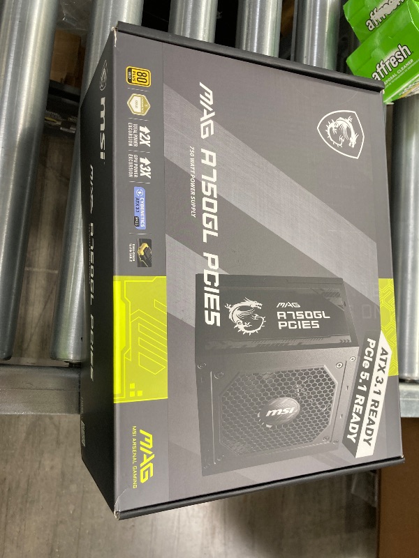 Photo 1 of **Factory Sealed, its not permitted to Return, not Refund**MSI MAG A750GL PCIE5, Fully Modular Compact Gaming 750W Power Supply, 80+ Gold, ATX 3.1 & PCIe 5.1 Ready, Native Dual-Color 12V-2x6 Cable, 10 Year Warranty