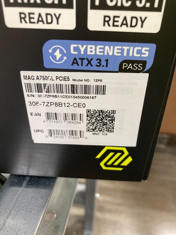 Photo 1 of **Factory Sealed, its not permitted to Return, not Refund**MSI MAG A750GL PCIE5, Fully Modular Compact Gaming 750W Power Supply, 80+ Gold, ATX 3.1 & PCIe 5.1 Ready, Native Dual-Color 12V-2x6 Cable, 10 Year Warranty