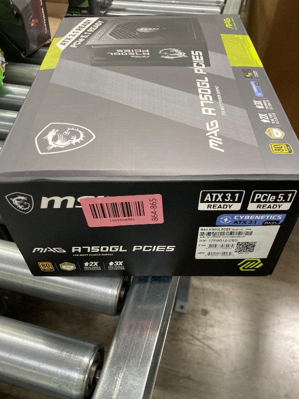 Photo 1 of **Factory Sealed, its not permitted to Return, not Refund**MSI MAG A750GL PCIE5, Fully Modular Compact Gaming 750W Power Supply, 80+ Gold, ATX 3.1 & PCIe 5.1 Ready, Native Dual-Color 12V-2x6 Cable, 10 Year Warranty