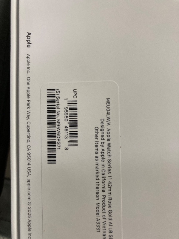 Photo 1 of **Factory Sealed, its not permitted to Return, Not Refund, the first box is opened, but the second box  Sealed**Apple Watch Series 11 [GPS 42mm] Smartwatch with Rose Gold Aluminum Case with Light Blush Sport Band - S/M. Sleep Score, Fitness Tracker, Healt