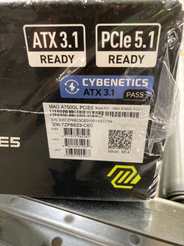 Photo 1 of **Factory Sealed, its not permitted to Return, Not Refund**MSI MAG A750GL PCIE5, Fully Modular Compact Gaming 750W Power Supply, 80+ Gold, ATX 3.1 & PCIe 5.1 Ready, Native Dual-Color 12V-2x6 Cable, 10 Year Warranty