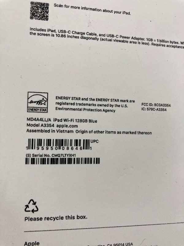 Photo 1 of ***********FACTORY SEALED, NO RETURNS, NO REFUNDS IF OPENED ********Apple iPad 11-inch: A16 chip, 11-inch Model, Liquid Retina Display, 128GB, Wi-Fi 6, 12MP Front/12MP Back Camera, Touch ID, All-Day Battery Life — Blue***********FACTORY SEALED, NO RETURNS