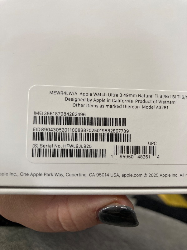 Photo 1 of ***********FACTORY SEALED, NO RETURNS, NO REFUNDS IF OPENED ********Apple Watch Ultra 3 [GPS + Cellular 49mm] Running & Multisport Smartwatch w/Rugged Titanium Case w/Blue/Bright Blue Trail Loop - S/M. Satellite Communications, Advanced Health & Fitness T