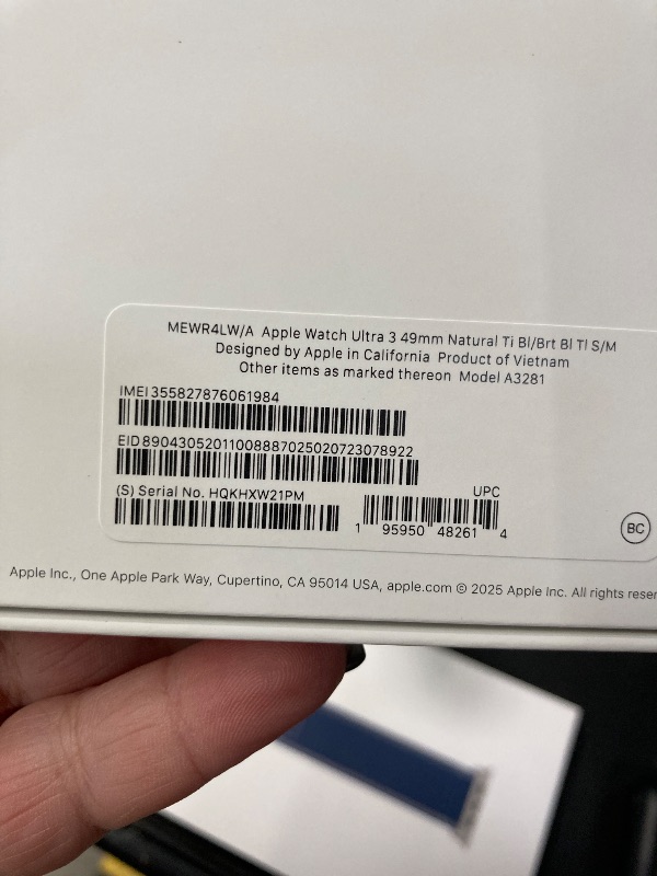 Photo 1 of ***********FACTORY SEALED, NO RETURNS, NO REFUNDS IF OPENED ********Apple Watch Ultra 3 [GPS + Cellular 49mm] Running & Multisport Smartwatch w/Rugged Titanium Case w/Blue/Bright Blue Trail Loop - S/M. Satellite Communications, Advanced Health & Fitness T