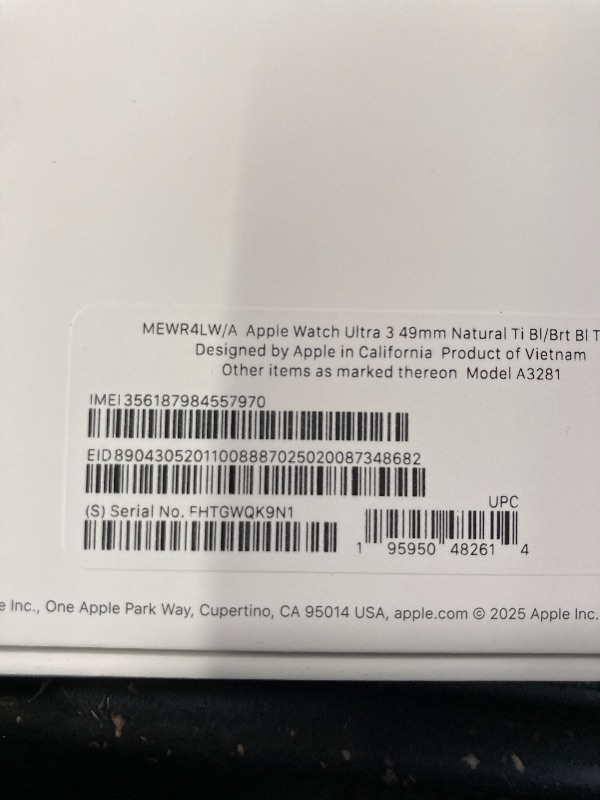 Photo 1 of ***********FACTORY SEALED, NO RETURNS, NO REFUNDS IF OPENED ********Apple Watch Ultra 3 [GPS + Cellular 49mm] Running & Multisport Smartwatch w/Rugged Titanium Case w/Blue/Bright Blue Trail Loop - S/M. Satellite Communications, Advanced Health & Fitness T