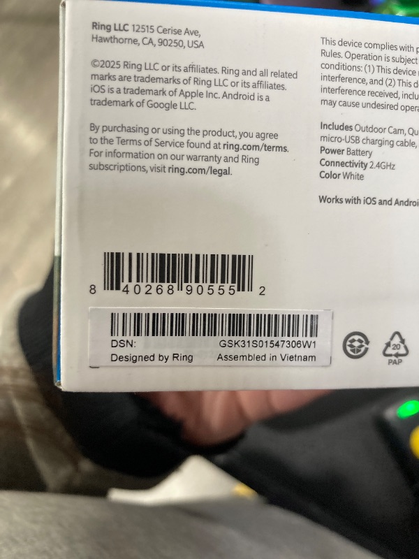 Photo 1 of ***********FACTORY SEALED, NO RETURNS, NO REFUNDS IF OPENED ********Ring Outdoor Cam (Stick Up Cam), Weather-resistant home or business security camera, outdoor ready, Live View, Color Night Vision, Two-Way Talk, motion alerts, Works with Alexa, White