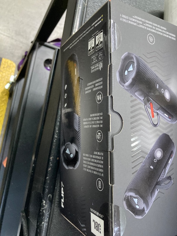 Photo 1 of ***FACTORY SEALED, NO RETURNS NO REFUNDS IF OPENED*** JBL Flip 7 Portable Bluetooth Speaker, IP68 Waterproof, Dustproof, Drop-Proof, PushLock System, AI Sound Boost, 16H Battery – Black – Boomph's Comprehensive Ultimate Performance Cloth Solution