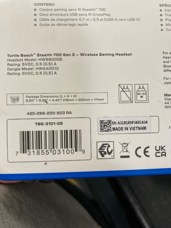Photo 1 of *** FACTORY SEALED, NO RETURNS , NO REFUNDS IF OPENED ***Turtle Beach Stealth 700 Gen 3 Wireless Multiplatform Amplified Gaming Headset for PS5, PS4, PC, Mobile – 60mm Drivers, AI Noise-Cancelling Mic, Bluetooth, 80-Hr Battery, Dual Transmitters – Black