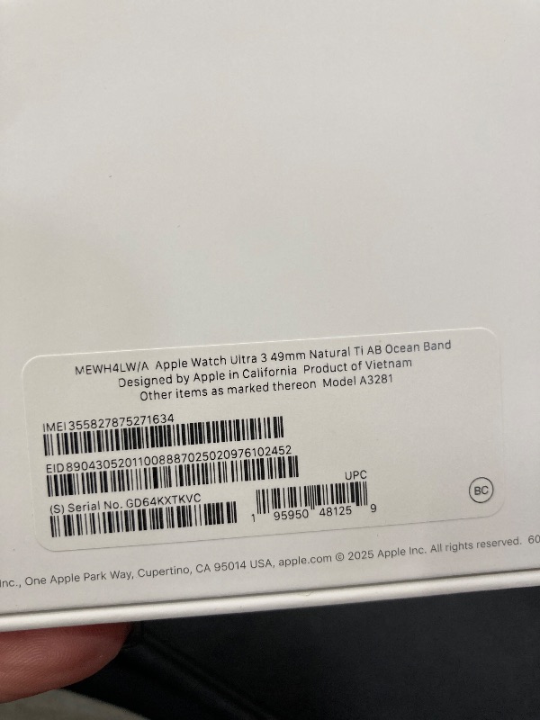 Photo 1 of *** FACTORY SEALED, NO RETURNS , NO REFUNDS IF OPENED ***Apple Watch Ultra 3 [GPS + Cellular 49mm] Running & Multisport Smartwatch w/Rugged Titanium Case w/Anchor Blue Ocean Band. Satellite Communications, Advanced Health & Fitness Tracking