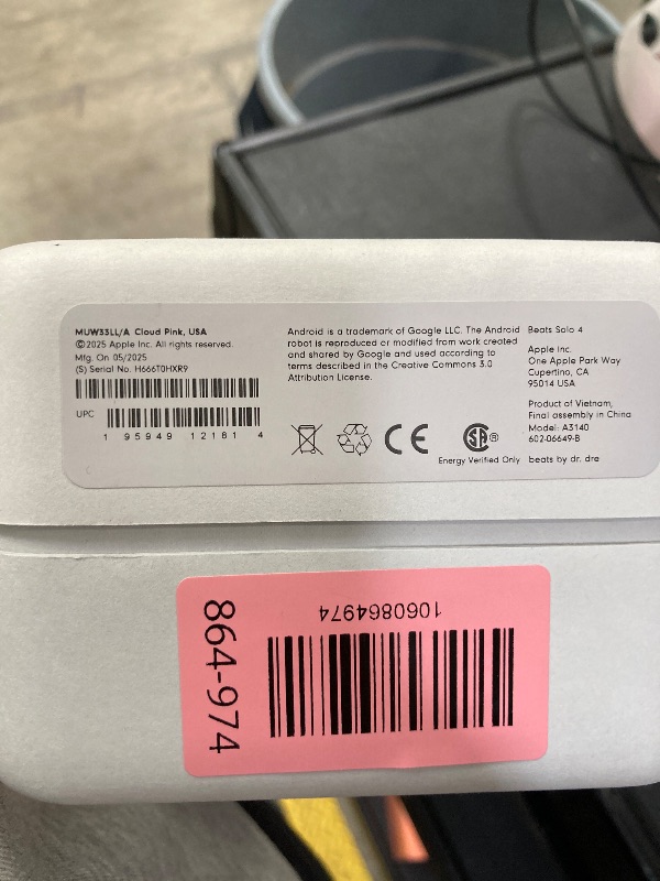Photo 1 of *** FACTORY SEALED, NO RETURNS , NO REFUNDS IF OPENED *** Beats Solo 4 - Wireless On-Ear Bluetooth Headphones, Up to 50-Hour Battery Life, Ultra-Lightweight Comfort, Powerful and Balanced Sound, Apple & Android Compatible - Cloud Pink