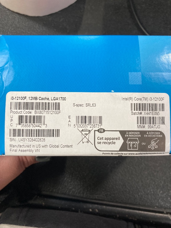 Photo 1 of *** FACTORY SEALED, NO RETURNS , NO REFUNDS IF OPENED *** Intel® Core™ 12th Gen i3-12100F desktop processor, featuring PCIe Gen 5.0 & 4.0 support, DDR5 and DDR4 support. Discrete graphics required.