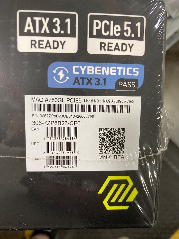 Photo 1 of *** FACTORY SEALED, NO RETURNS , NO REFUNDS IF OPENED *** MSI MAG A750GL PCIE5, Fully Modular Compact Gaming 750W Power Supply, 80+ Gold, ATX 3.1 & PCIe 5.1 Ready, Native Dual-Color 12V-2x6 Cable, 10 Year Warranty