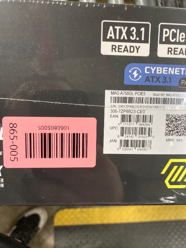 Photo 1 of *** FACTORY SEALED, NO RETURNS , NO REFUNDS IF OPENED *** MSI MAG A750GL PCIE5, Fully Modular Compact Gaming 750W Power Supply, 80+ Gold, ATX 3.1 & PCIe 5.1 Ready, Native Dual-Color 12V-2x6 Cable, 10 Year Warranty